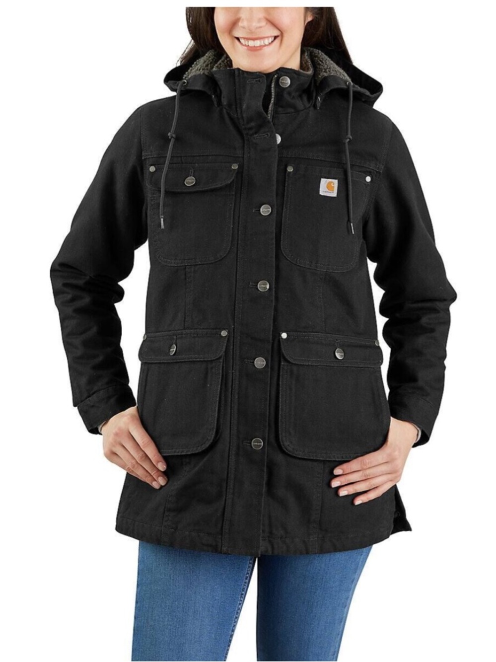 Carhartt Women's Black Hooded Utility Parka